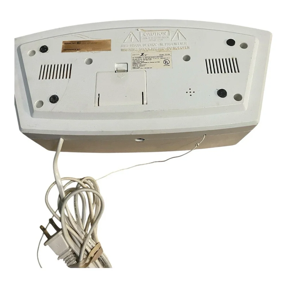 Vintage Zenith Stereo AM FM WX AUX IN Weather Sound Alarm Clock Radio Tested.